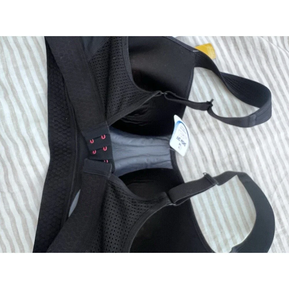 Champion Black  Sports Bra Women's Size 36DD new 2014 high neck support wire